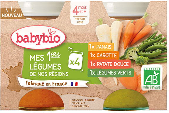 Babybio Mes 1ers Légumes de Nos Régions Bio 4 x 130g