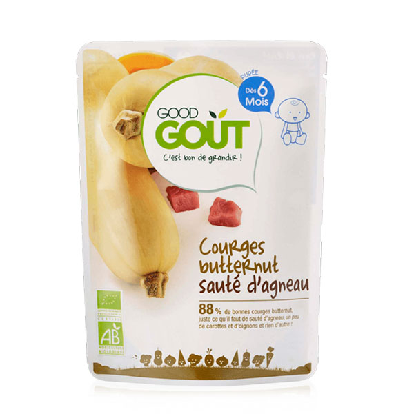 Good Goût Plat Courges Butternut Sauté d'Agneau +6m Bio 190g