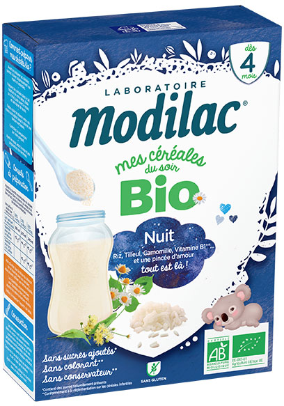 Modilac Mes Céréales du Soir Bio Nuit Calme Dès 4 mois 250g