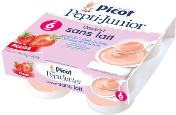 Picot Mon 1er Dessert sans Lait Fraise +6m 4 x 100g