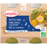 Babybio Repas Soir Pot Petits Pois Maïs Riz +6m Bio 2 x 200g