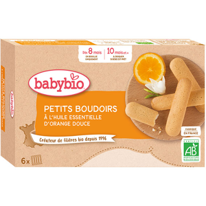 Babybio Boudoirs à l'Huile Essentielle d'Orange Douce +8m Bio 120g - Publicité