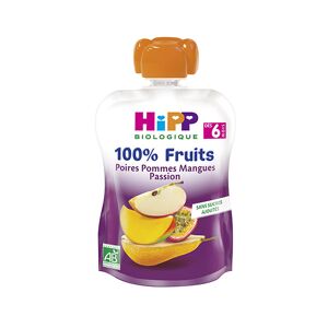 Hipp Bio 100% Fruits Gourde Poires Pommes Mangue Passion +6m 90g - Publicité