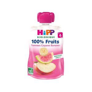 Hipp Bio 100% Fruits Gourde Pommes Goyaves Bananes +6m 90g - Publicité