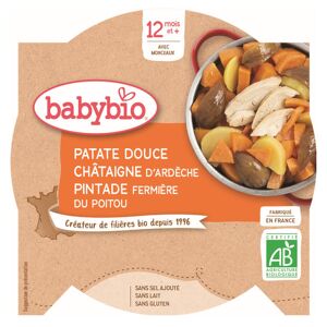 Babybio Repas Midi Assiette Patate Douce Châtaigne Pintade +12m Bio 230g - Publicité