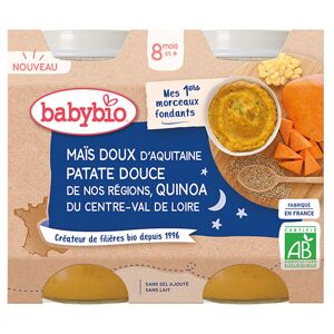 Babybio Bonne Nuit Maïs Doux Patate Douce Quinoa Bio 2 x 200g - Publicité