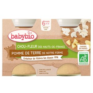 Babybio Légumes Pot Chou Fleur Pomme de Terre +6m Bio 2 x 130g - Publicité