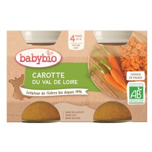 Babybio Légumes Pot Carotte +4m Bio 2 x 130g - Publicité