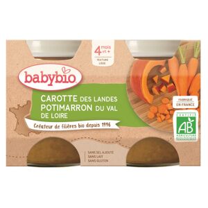 Babybio Légumes Pot Carotte Potimarron +4m Bio 2 x 130g - Publicité