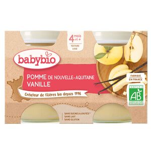 Babybio Fruits Pot Pomme Vanille +4m Bio 2 x 130g - Publicité