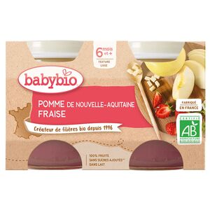 Babybio Fruits Pot Pomme Fraise +6m Bio 2 x 130g - Publicité