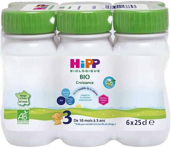 Hipp Bio Lait de Croissance Liquide Combiotic 3ème Âge 6 x 25cl