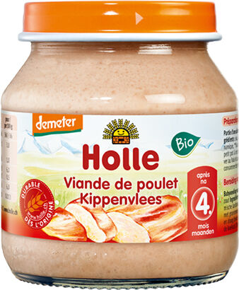 Holle Petit Pot Viande de Poulet Bio +4m 125g