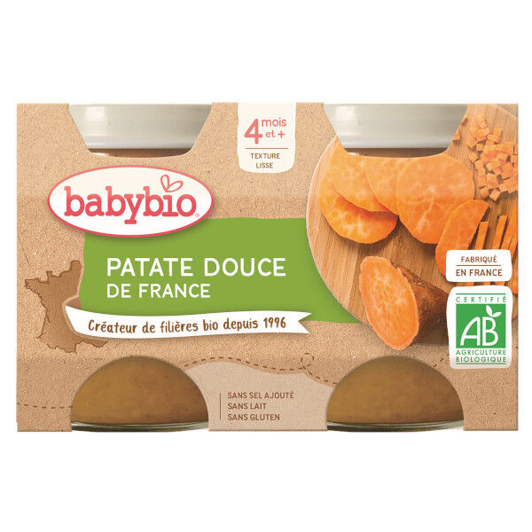 Babybio Mes Légumes Pot Patate Douce +4m Bio 2 x 130g