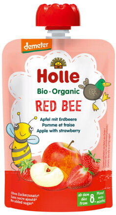 Holle Gourde Red Bee Pomme Fraise Bio +8m 100g