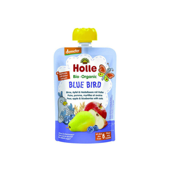 Holle Gourde Pouchy Poire Pomme Myrtille Avoine Bio +6m 100g