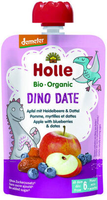 Holle Gourde Pouchy Pomme Myrtilles Dattes Bio +6m 100g