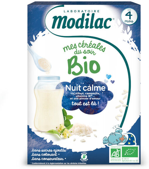 Modilac Mes Céréales du Soir Bio Nuit Calme Dès 4 mois 250g