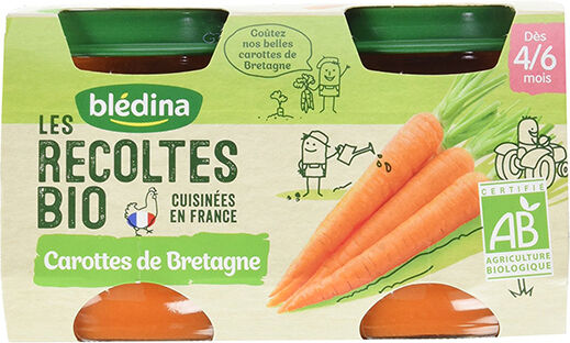 Blédina Récoltes Bio Carottes 2 x 130g