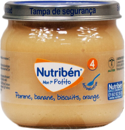 Nutriben Mon Premier Potito +4m Pomme Banane Biscuits Orange 120g