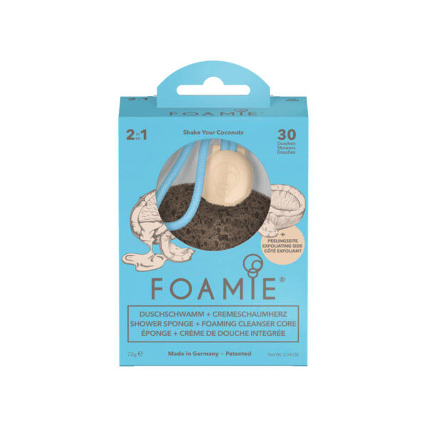 Astrodif Foamie Eponge Naturelle + Crème de Douche Intégrée Noix de Coco 72g