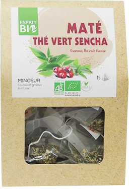 Esprit Bio Minceur Maté Thé Vert Sencha à Infuser Minceur 15 Pyramides