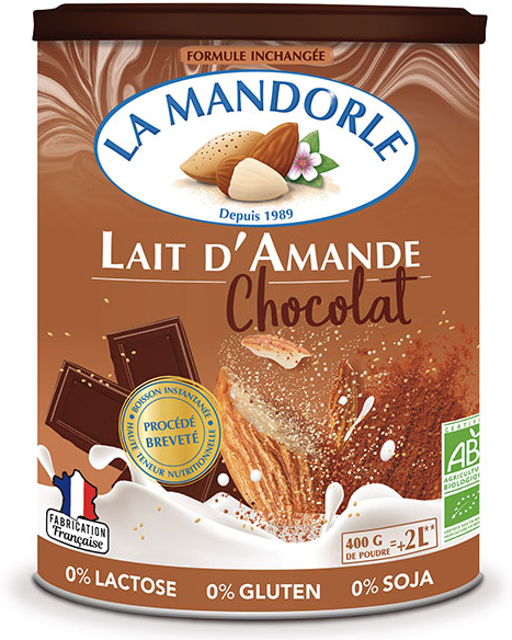 La Mandorle Boisson Instantanée en Poudre Lait d'Amande Chocolat Bio 400g