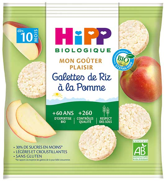 Hipp Bio Mon Goûter Plaisir Galettes de Riz à la Pomme +10m 30g