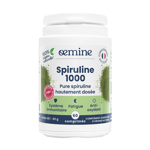 Oemine Spiruline 1000 Systeme Immunitaire Fatigue et Anti-Oxydant 60 comprimes