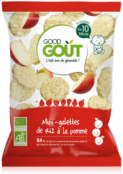 Good Goût Biscuits Mini-Galette de Riz à la Pomme +10m Bio 40g