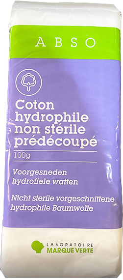 Marque Verte Pro Coton Hydrophyle Prédécoupé 100g