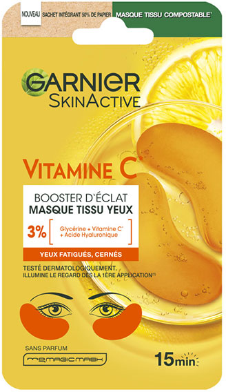 Garnier Masque tissu Yeux Vitamine C Eclat