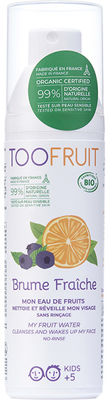 Toofruit Enfant Visage Brume Fraiche Eau Nettoyante Orange Myrtille Bio 100ml