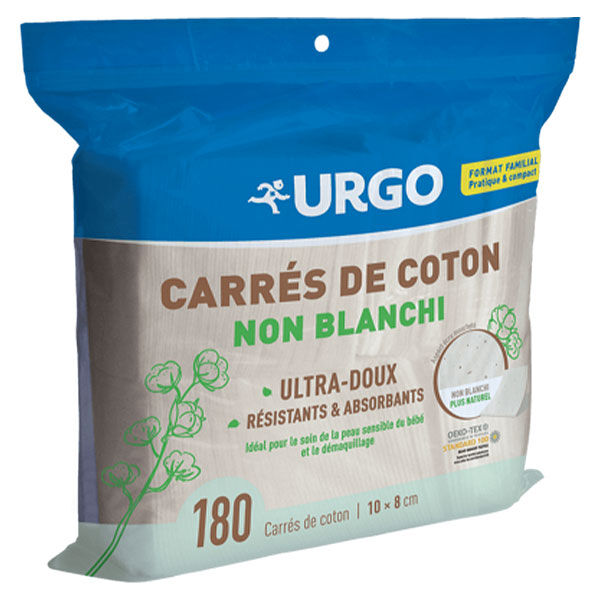 Urgo Premiers Soins Carrés de Coton Non Blanchis 180 unités