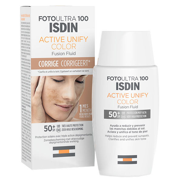 ISDIN FotoUltra Active Unify Color Crème Solaire Visage Teintée Dépigmentante SPF50+ 50ml