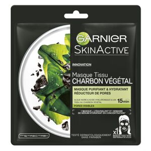 Garnier SkinActive Masque Tissu Charbon Végétal Purifiant & Hydratant