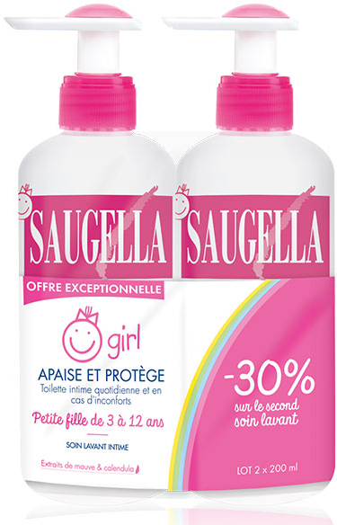 Saugella Girl Soin Lavant Intime Lot de 2 x 200ml