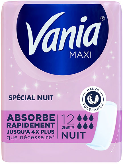 Vania Maxi Serviettes Périodiques Non Parfumé Super 12 protections