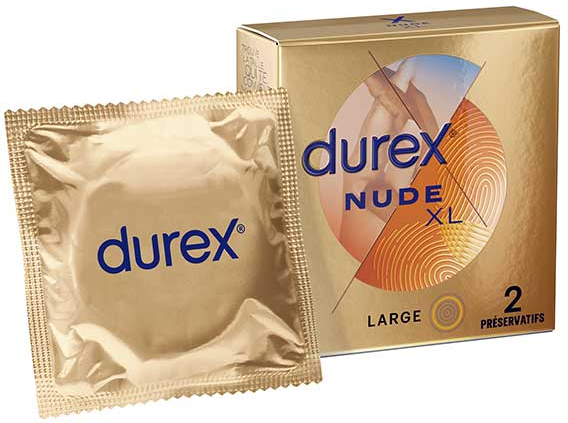 Durex Nude Préservatif Ultra Fin Extra Large 2 unités