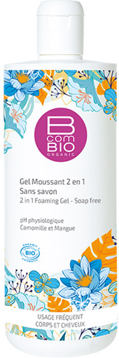 BcomBIO Gel Moussant 2 en 1 Corps et Cheveux 500ml