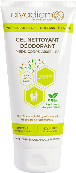 Alvadiem Soin des Pieds Gel Nettoyant Déodorant Pieds Corps et Aisselles 200ml