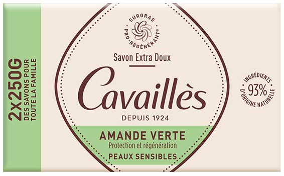 Rogé Cavaillès Savon Surgras Extra Doux Amande Verte Lot de 2 x 250g