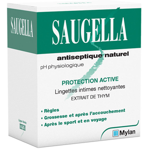 Saugella Antiseptique Naturel Lingette Intime Nettoyante 10 unites