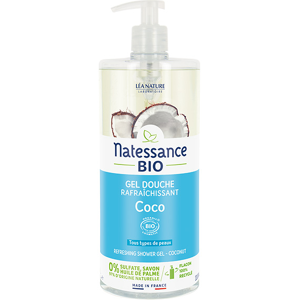 Natessance Gel Douche Eau de Coco Rafraîchissant 1L