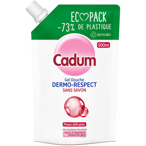 Cadum Dermo-Respect Gel Douche Huile d'Amandes Douces Peaux Delicates Recharge 500ml