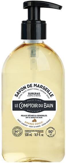 Le Comptoir du Bain Savon Liquide Surgras Amande Douce 500ml