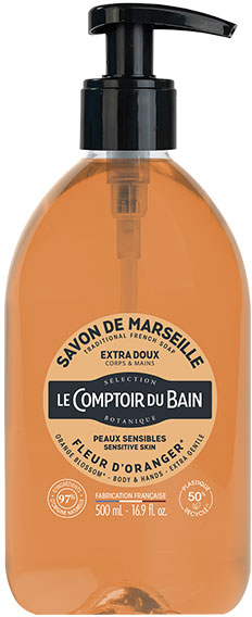 Le Comptoir du Bain Savon de Marseille Fleur d'Oranger Extra Doux 500ml