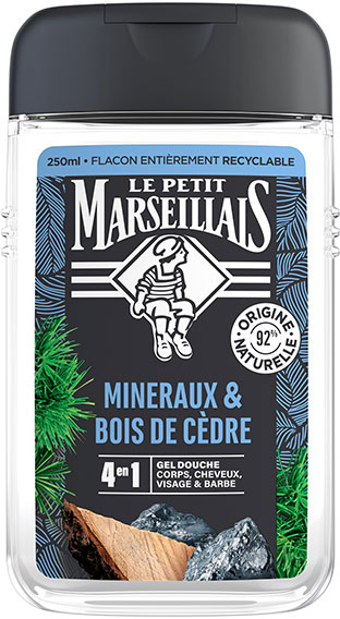 Le Petit Marseillais Gel Douche Homme Minéraux & Bois de Cèdre 250ml