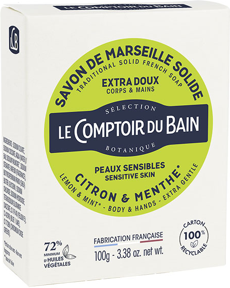 Le Comptoir du Bain Savon Solide Citron & Menthe 100g