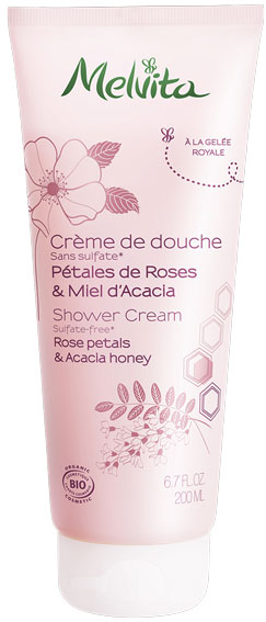 Melvita Les Essentiels Crème de Douche Pétales de Roses & Miel d'Acacia Bio 200ml